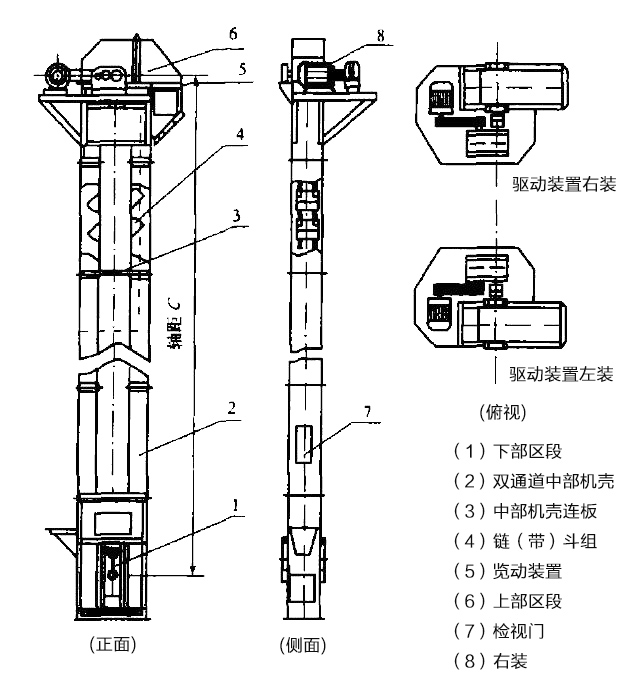 垂直斗式提升機結(jié)構圖