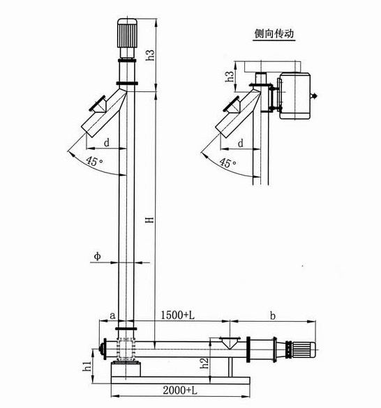 立式螺旋給料機結構